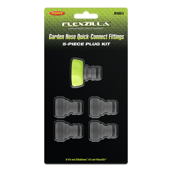 FlexZilla HFZGAK13 Garden Hose Quick-Connect Fittings, 5-Piece Plug Kit