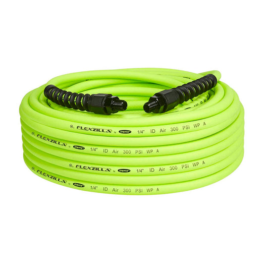 FlexZilla HFZP14100YW2 Pro Air Hose, 1/4" x 100', 1/4" MNPT Fittings