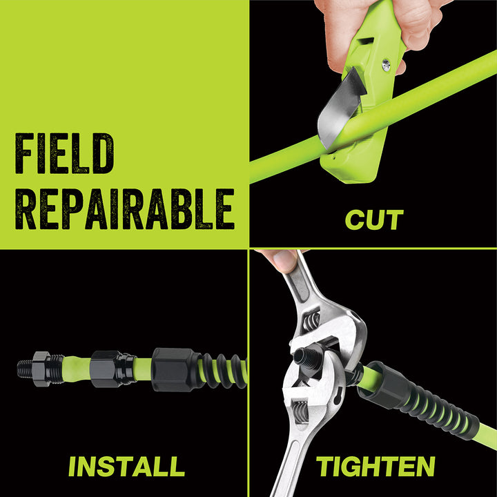 FlexZilla HFZP3835YW2 Pro Air Hose, 3/8" x 35', 1/4" MNPT Fittings