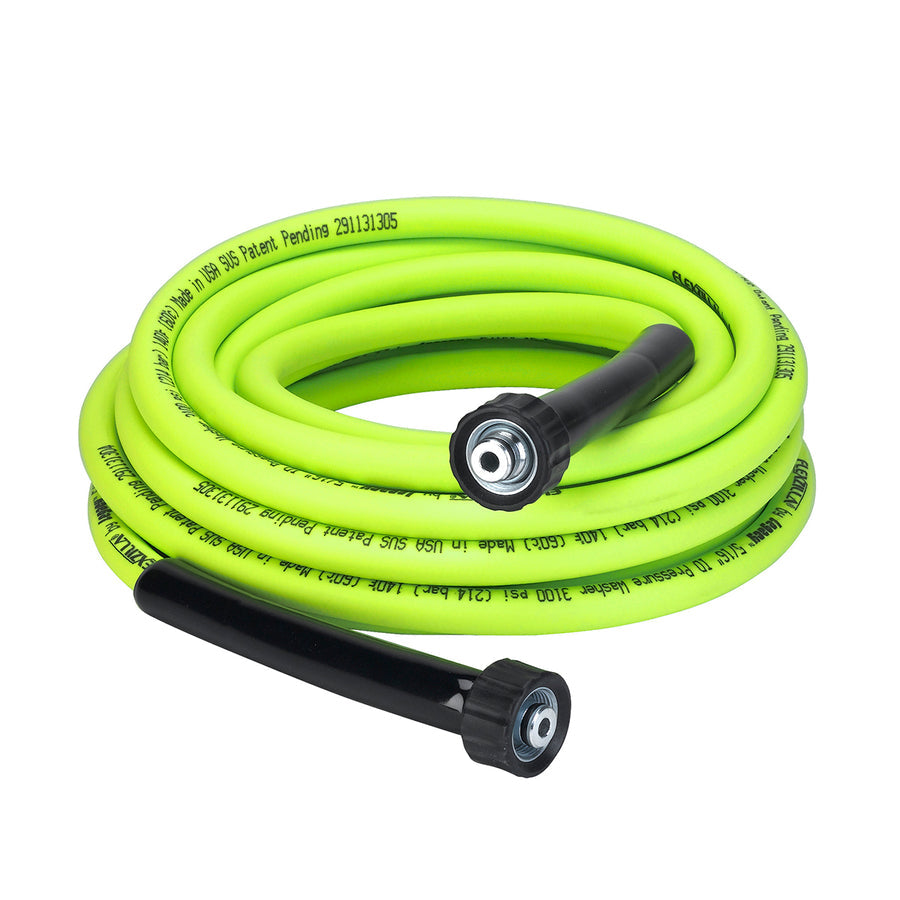 FlexZilla HFZPW3525M Pressure Washer Hose, 5/16" x 25', 3100 PSI, M22 Fittings
