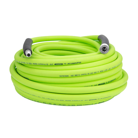 FlexZilla HFZPW426100Q Pressure Washer Hose, 3/8" x 100’, 4200PSI, Integrated Quick Connect Fittings