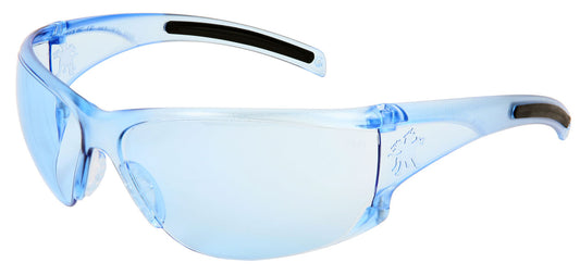 MCR Safety HK113 Hulk® HK1 Series Light Blue Safety Glasses with Light Blue Lens Soft, Secure TPR Nose Piece Non-Slip Soft Temple Inserts (1 Pair)