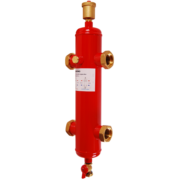 Legend Valves 800-837 1-1/2" LegendConnect Painted Steel Hydraulic Separator Body with Automatic Air Vent, Check Valve Adapter, Purge Valve, and Insulation Jacket