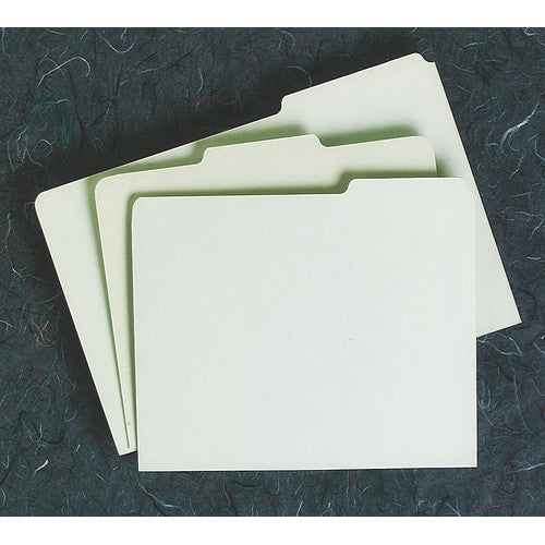 AbilityOne 7530009886516 GIB Drawer File Guides with Blank Tabs, 1/3 Cut, Self Tabs, Letter - Center Tab(s) - Blank - Letter - 8.50" Width x 11" Length - Light Green Pressboard Divider - 100/Box