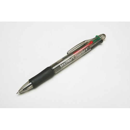 AbilityOne 7520014536287 SKILCRAFT Essential 4-Color Ball Point Pen - Black, Blue, Green, Red