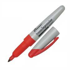 AbilityOne 7520015194378 SKILCRAFT Permanent Impression Fine Tip Marker - Blue Ink - 12 / Box