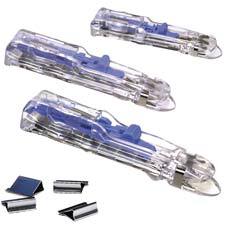 AbilityOne 7510013926964 SKILCRAFT Clam Clip Hand Dispenser System - Small - 20 Sheet Capacity - 1 Each - Blue, Clear