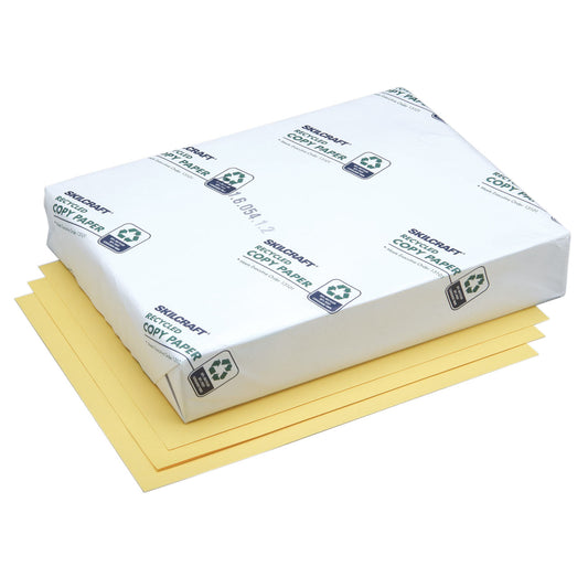 AbilityOne 7530011571015 SKILCRAFT Copy & Multipurpose Paper - For Laser Print - Letter - 8.50" x 11" - 20 lb Basis Weight - Recycled - 50% Recycled Content - 3 x Hole Punched - 1 Box - Goldenrod