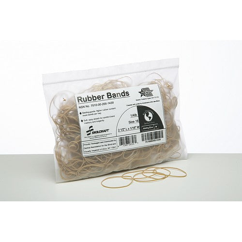 AbilityOne 7510002051439 SKILCRAFT Rubber Bands, Size 16, ¼ lb - Size: #16 - Biodegradable