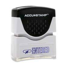 AbilityOne 7520012074202 SKILCRAFT Pre-inked "Entered" Message Stamp - ENTERED Message Stamp - 1.62" x 0.5" - Blue