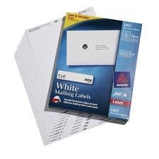 AbilityOne 7530015144913 SKILCRAFT Address Label - 4" Width x 1" Length - 100 / Box - White