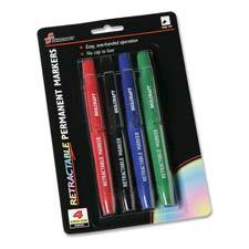 AbilityOne 7520015549539 SKILCRAFT Permanent Marker - Point Marker Point Style - Black Ink, Blue Ink, Red Ink, Green Ink - 4 / Set