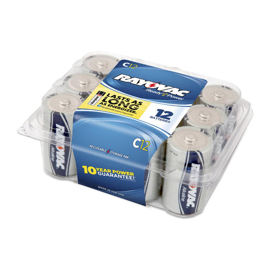 AbilityOne 6135009857846 Rayovac Alkaline C Battery, 12Pk - C - Alkaline - 12 Pack
