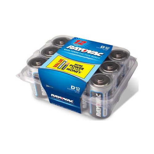 AbilityOne 6135008357210 Rayovac Alkaline D Battery, 12Pk - D - Alkaline - 12 Pack