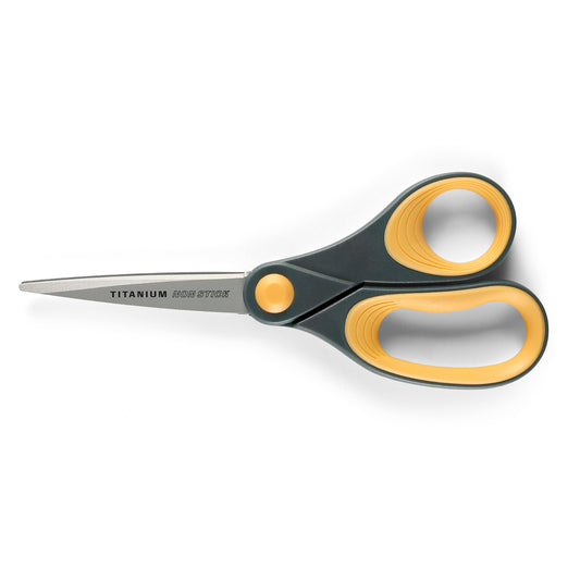 AbilityOne 5110016296578 SKILCRAFT Titanium 8" Straight Scissor - Straight - Titanium - Gray/Yellow