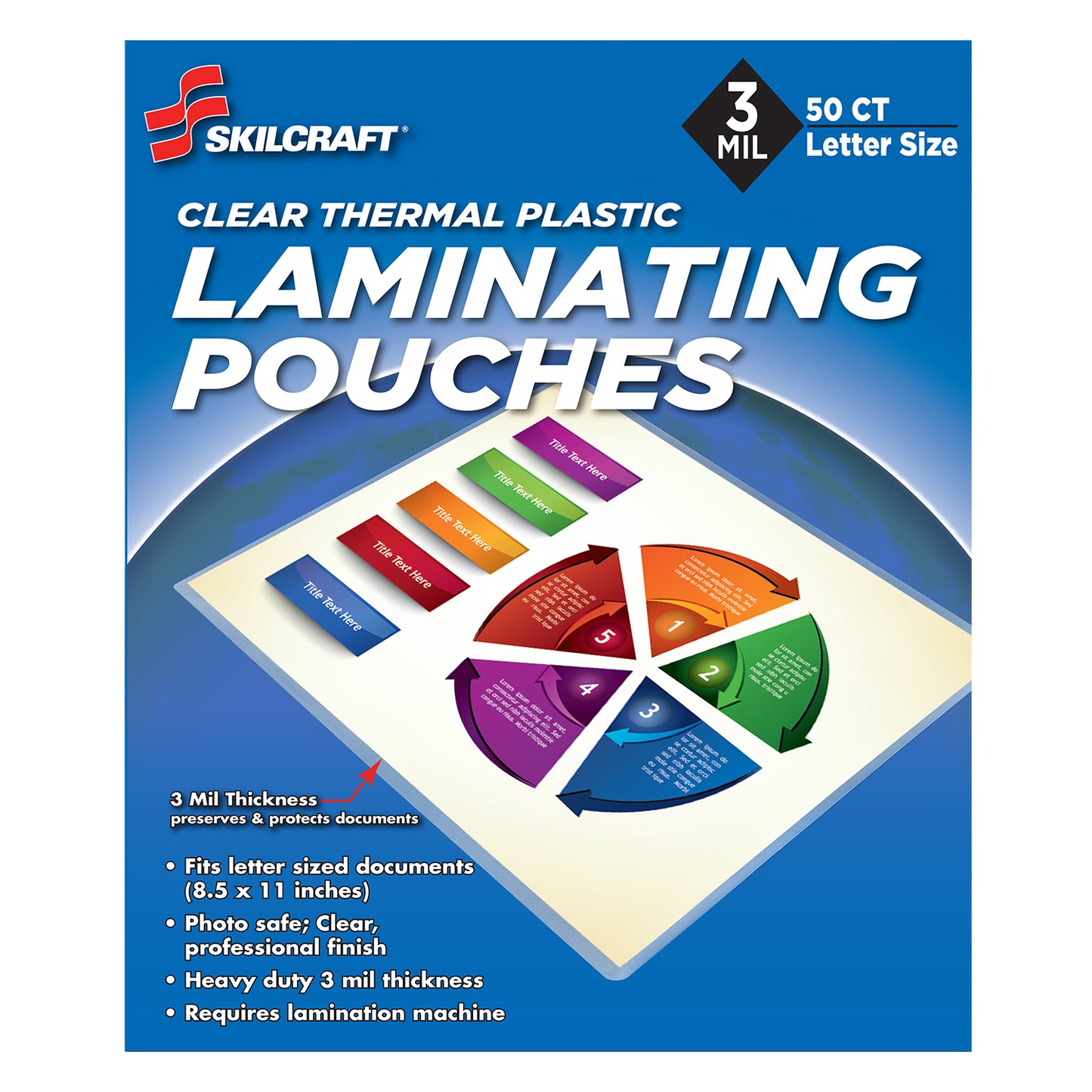 AbilityOne 9330016412251 SKILCRAFT Letter-size Thermal Laminating Pouches - Sheet Size Supported: A4 - Laminating Pouch/Sheet Size: 8.50" Width x 11" Length x 3 mil Thickness - for Document - Durable, Moisture Resistant, Spill Resistant - Translucent - P