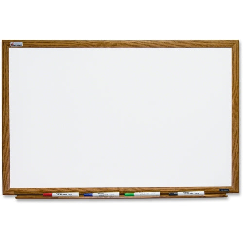 AbilityOne 7110013347080 SKILCRAFT Magnetic Oak Frame Dry-erase Whiteboard - 48" Width x 36" Height - Porcelain Surface - Oak Wood Frame - Film - Wall Mount - 1 Each Each