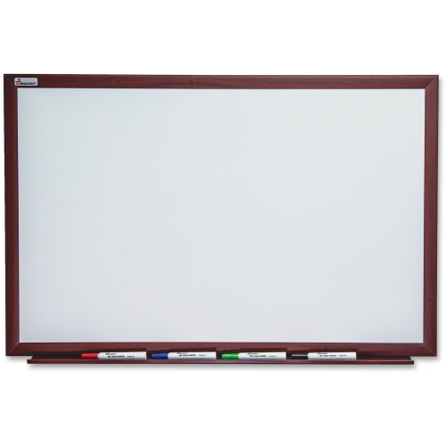 AbilityOne 7110016305171 SKILCRAFT Mahogany Frame Dry-erase Whiteboard - 48" Width x 36" Height - Porcelain Surface - Mahogany Wood Frame - Film - Wall Mount - 1 Each Each