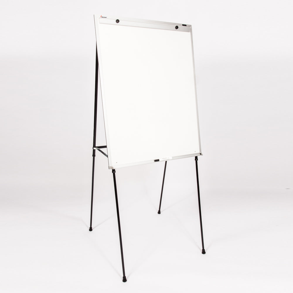 AbilityOne 7520016421219 SKILCRAFT Dry-Erase Steel Easel, Four Legs - 29" Width x 40" Height - White Melamine Surface - Silver Steel Frame - Film - Floor Standing, Tabletop