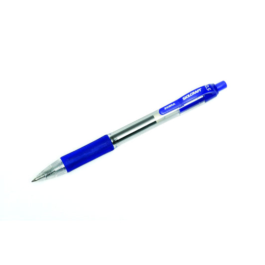 AbilityOne 7520016473134 SKILCRAFT Zebra Fine Point Retractable Gel Pen - Fine Point Type - Blue Gel-based Ink - Clear, Blue Barrel - 1 / Dozen