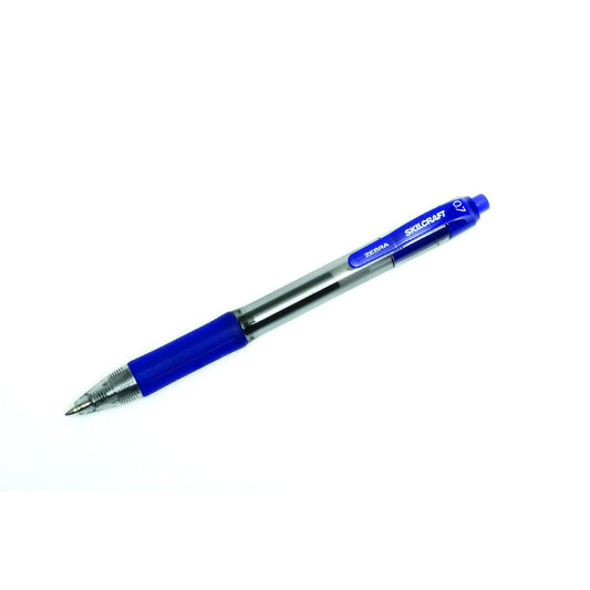 AbilityOne 7520016473136 SKILCRAFT Zebra Med. Point Retractable Gel Pen - Medium Point Type - Black Gel-based Ink - Clear, Blue Barrel - 1 / Dozen