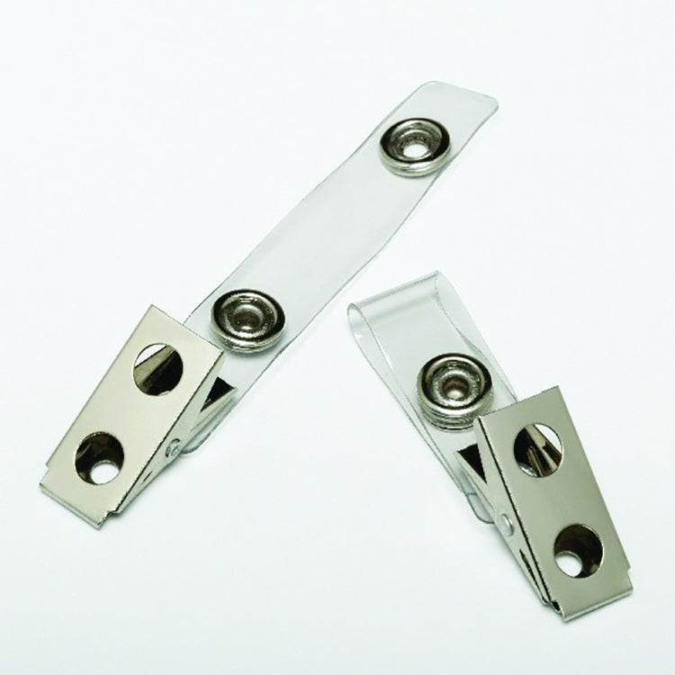 AbilityOne 8455016452727 SKILCRAFT Clear Strap Adapter - for ID Card, Badge - Hanging Hole, Clip Closure - 100 / Box - Clear