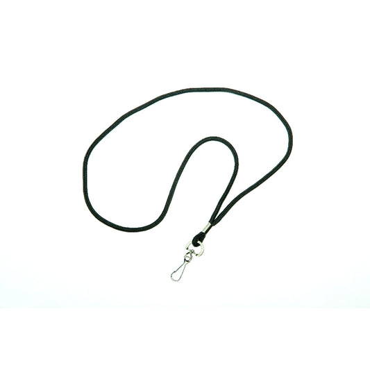 AbilityOne 8455016452730 SKILCRAFT J-hook Cord-style Breakaway Lanyard - 1 Dozen - Black