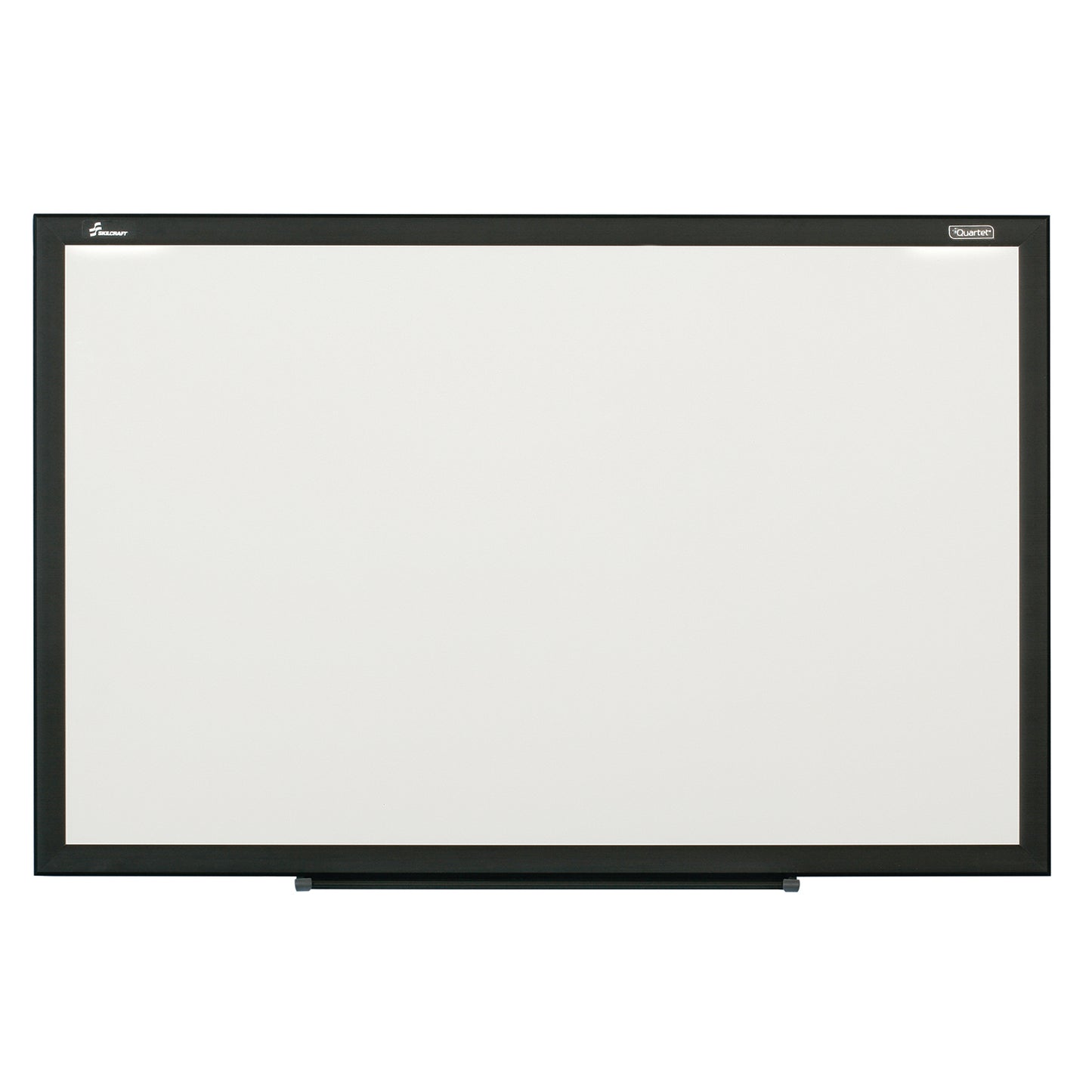 AbilityOne 7110016511288 Magnetic Steel Backed Porcelain Dry Erase Whiteboard, Black Frame, 5' x 3'