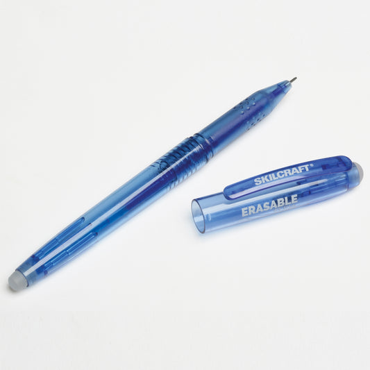 AbilityOne 7520016580389 SKILCRAFT ERASABLE RE-WRITE GEL STICK PEN BLUE .7MM