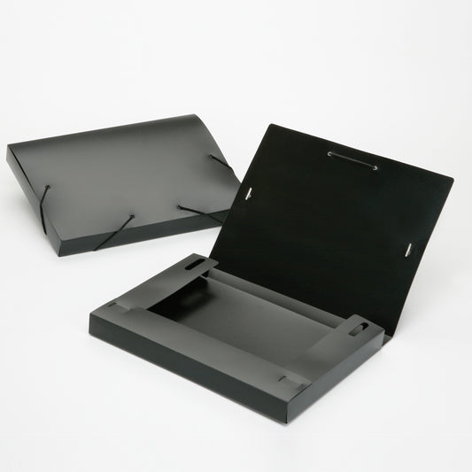 AbilityOne 7520016598745 FILE STORAGE BOX, EXPANDING, FLAP AND CORD CLOSURE, POLYPROPYLENE, BLACK