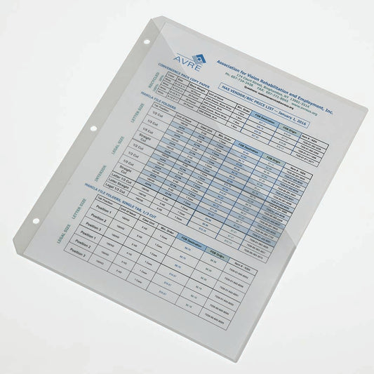 AbilityOne 7520016615820 SKILCRAFT Three-Ring Slash Style Project File Jacket Clear