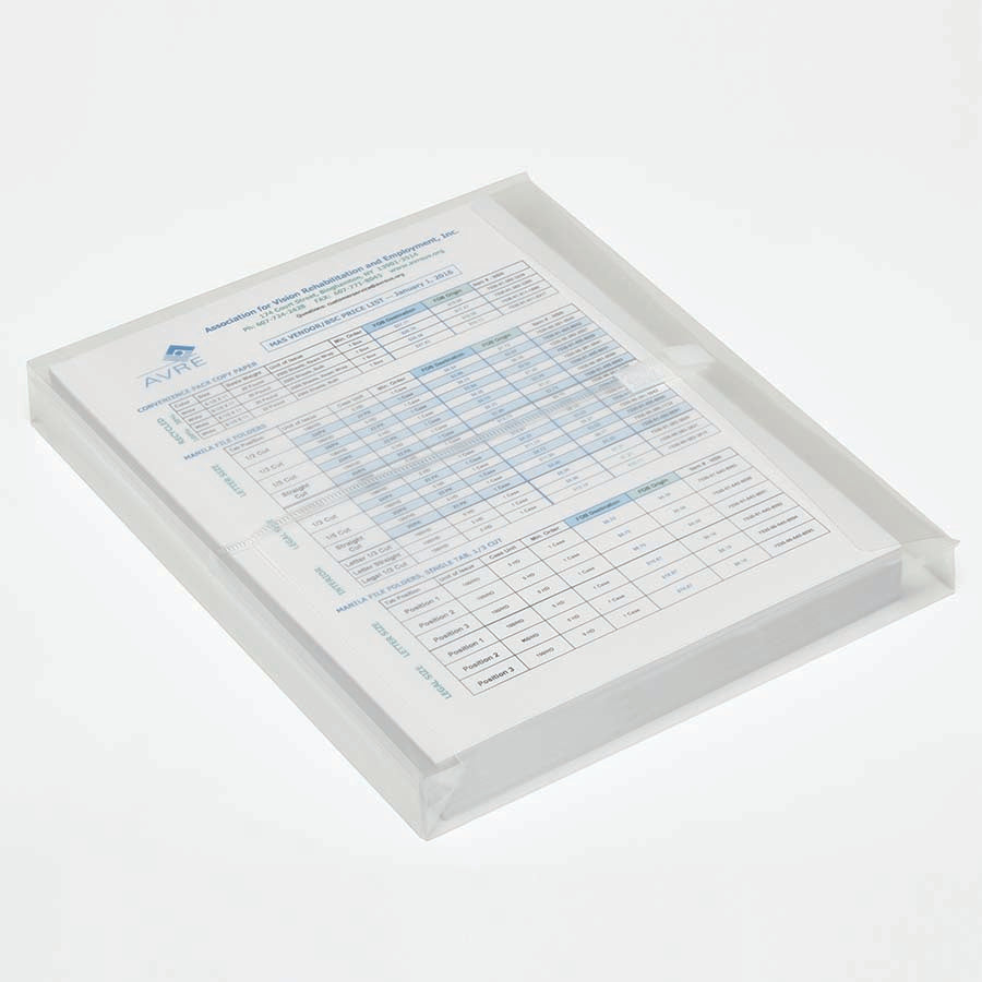 AbilityOne 7520016616681 SKILCRAFT Hook-n-Loop Side-loading Expansion Envelope Clear