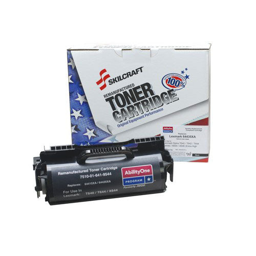 AbilityOne 7510016419544 SKILCRAFT Remanufactured Toner Cartridge - Alternative for Lexmark (64415XA, 64435XA, 64080XW, 64475XA) - Black - Laser - Extra High Yield - 32000 Pages - 1 Each