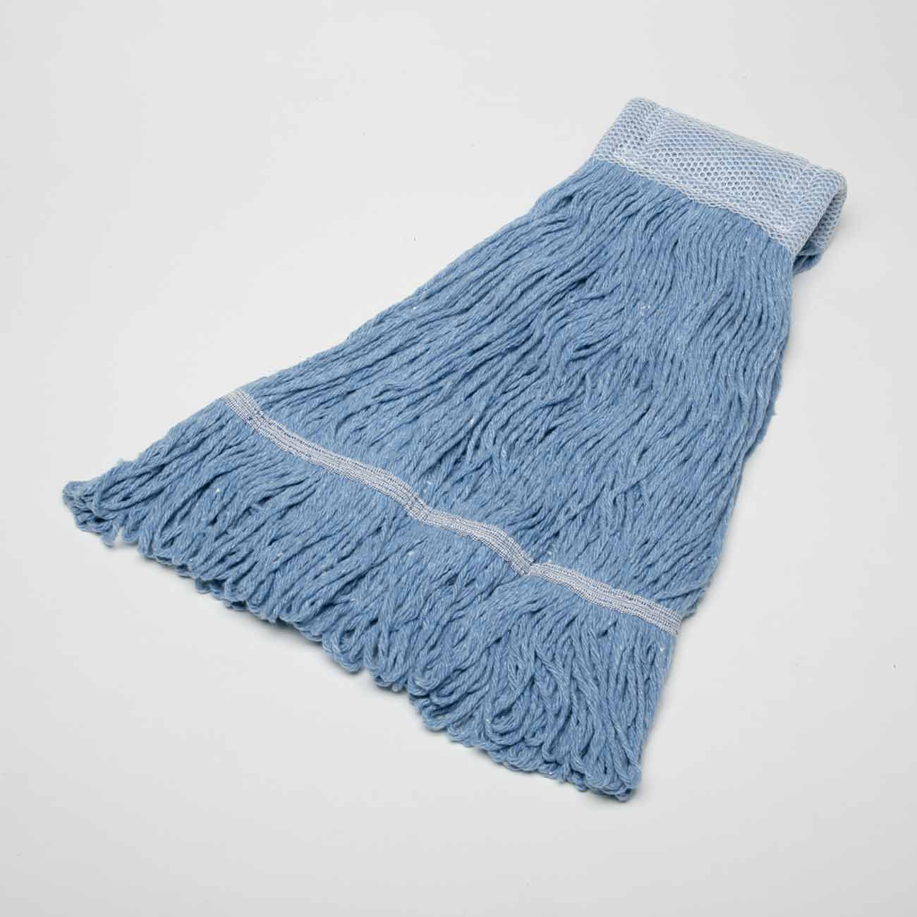 AbilityOne 7920015117589 SKILCRAFT Inhibitor AntiMicrobial Looped-End Wet Mop Head - 24 oz, Blue - Yarn, Rayon, Polyester