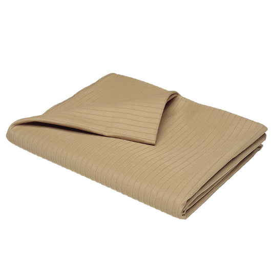 AbilityOne 7210014889183 SKILCRAFT Bedspread - 88" L x 56" W, Tan - 56" Width x 88" Length - Tan