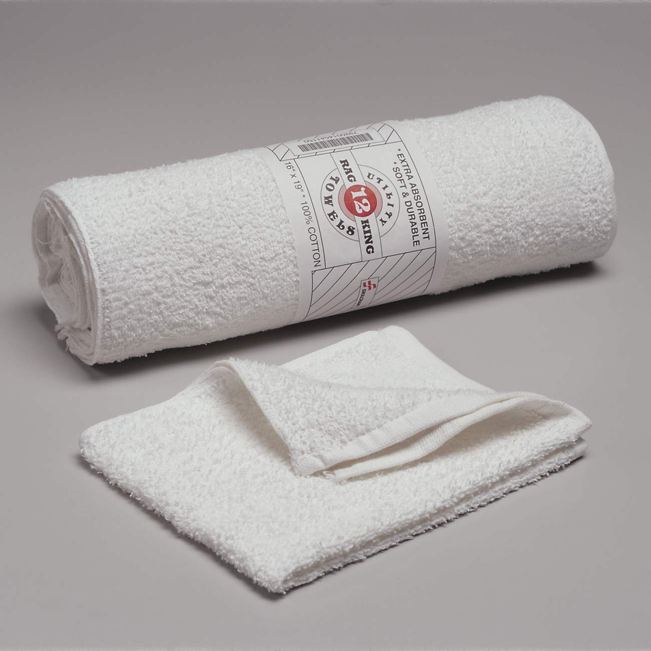 AbilityOne 7920014541150 SKILCRAFT Terry Shop Towels - 12 Sheet(s) Per Bundle - 16" x 19" - White - Cotton