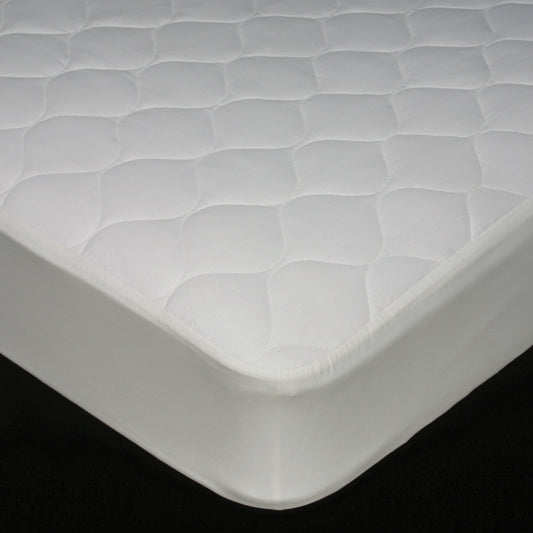 AbilityOne 7210014175530 SKILCRAFT Mattress Pad - Poly, 80"L x 53"W, Bleached White - 53" Width x 80" Length - Bleached White