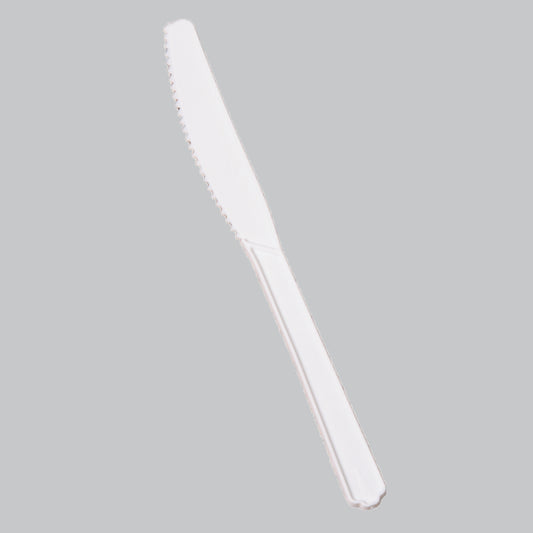 AbilityOne 7340014389241 SKILCRAFT Plastic Cutlery - Medium-Duty - Knife - 1000/Box - Plastic - White