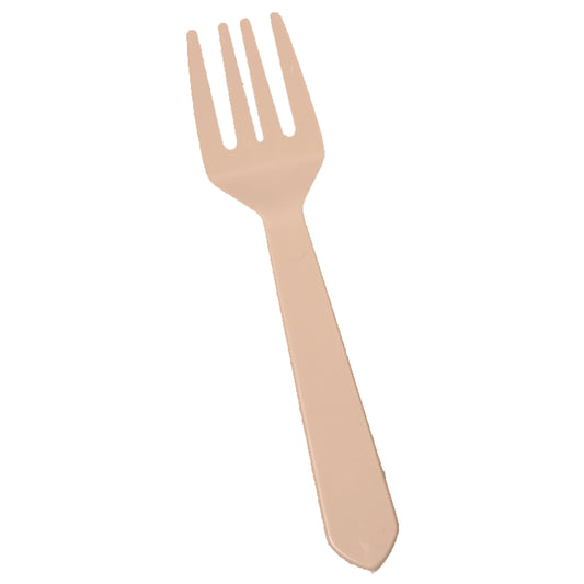 AbilityOne 7340002053342 SKILCRAFT Plastic Flatware Type IV - Fork - 100/Bag - Plastic - Tan