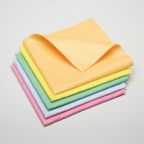 AbilityOne 7920012156568 SKILCRAFT Synthetic Shammy Cleaning Cloth - 15" x 15" - Assorted, Yellow, Blue, Orange, Salmon - Cloth - 5/Pack