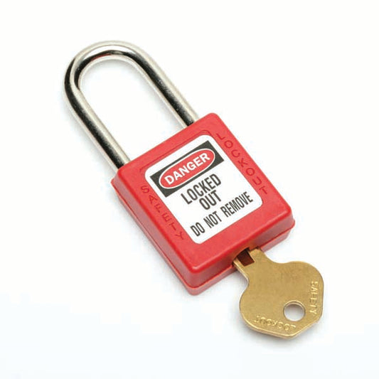 AbilityOne 5340016502617 Lockout Padlock, Red, 1.5" Shackle