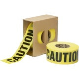 AbilityOne 9905016134243 SKILCRAFT 3 mil CAUTION Barricade Tape - 1000 ft Long Yellow Polypropylene Tape