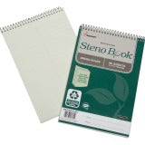 AbilityOne 7530016116427 SKILCRAFT 100% Recycled Steno Books - 80 Sheets - Gregg Ruled - 16 lb Basis Weight - 6" x 9" - Green Tint Paper - Chlorine-free - Recycled - 6 / Pack