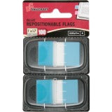 AbilityOne 7510016211307 SKILCRAFT Removable Self-stick Flags Dispenser - 100 x Bright Blue - 1" x 1.70" - Rectangle - Blue - Self-adhesive, Removable, Reusable - 100 / Pack