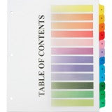 AbilityOne 7530016215258 SKILCRAFT 3HP Printable Table of Contents Sheets - 12 x Divider(s) - Printed Tab(s) - Digit - 1-12 - Letter - 8 1/2" Width x 11" Length - 3 Hole Punched - Paper Divider - Assorted Paper Tab(s) - 1 / Set