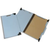 AbilityOne 7530016216200 SKILCRAFT 1-Divider Hanging Classification Folders - Legal - 8 1/2" x 14" Sheet Size - 2" Expansion - 4 Fastener(s) - 2/5 Tab Cut - Right of Center Tab Location - 1 Divider(s) - 25 pt. Folder Thickness - Pressboard - Light Blue -