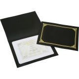 AbilityOne 7510015195770 SKILCRAFT Gold Foil Cover Document Holders - Letter, A4 - 8 1/2" x 11", 210" x 297" Sheet Size - Linen - Black - 5 / Pack