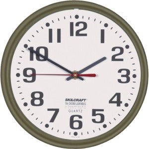 AbilityOne 6645010468849 SKILCRAFT Slimline Wall Clock - Analog - Quartz