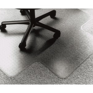 AbilityOne 7220013053062 SKILCRAFT Vinyl Chairmat - Carpeted Floor - 53" Length x 45" Width x 0.22" Thickness - Lip Size 12" Length x 20" Width - Vinyl - Clear