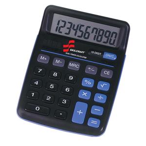 AbilityOne 7420014844580 SKILCRAFT 10-Digit Calculator - Big Display, Angled Display - 10 Digits - Battery/Solar Powered - Black - 1 Each